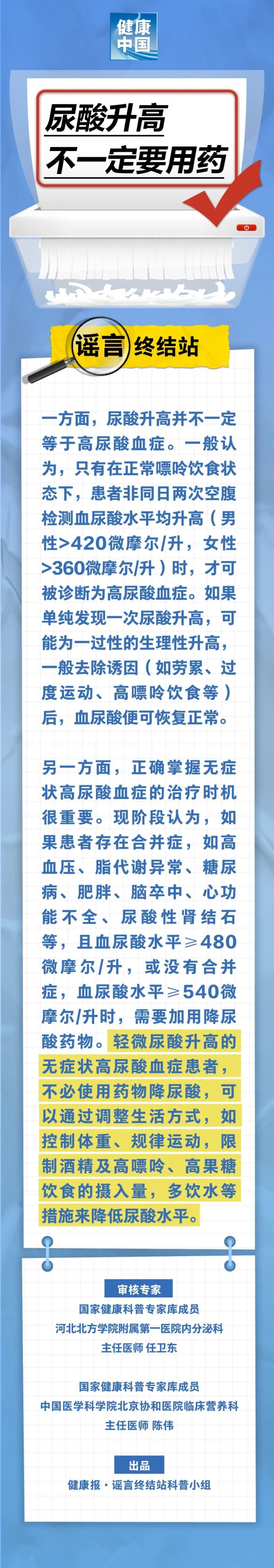 炒股配资资金 尿酸升高，不一定要用药……是真是假？｜谣言终结站